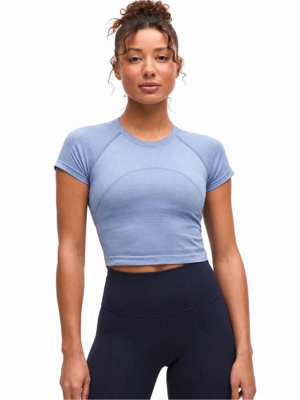 lululemon athletica Swiftly Tech 2.0 0992 cropped shirt in Starch Blue 4 women